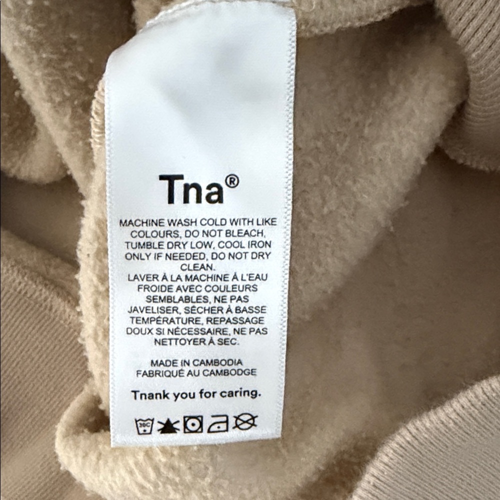 Aritzia TNA Cozy Beige Women’s Hoodie - Picture 3 of 4